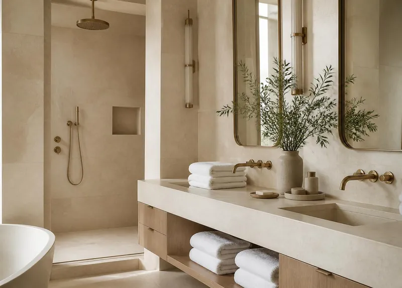 Salle de bain préparée aux standards hôteliers par LC Prestige Conciergerie